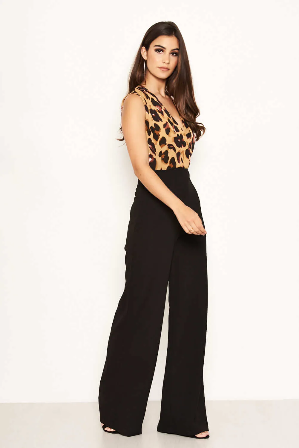 2 in 1 Leopard Print Wrap Top Jumpsuit sold by AX Paris product image thumbnail 4