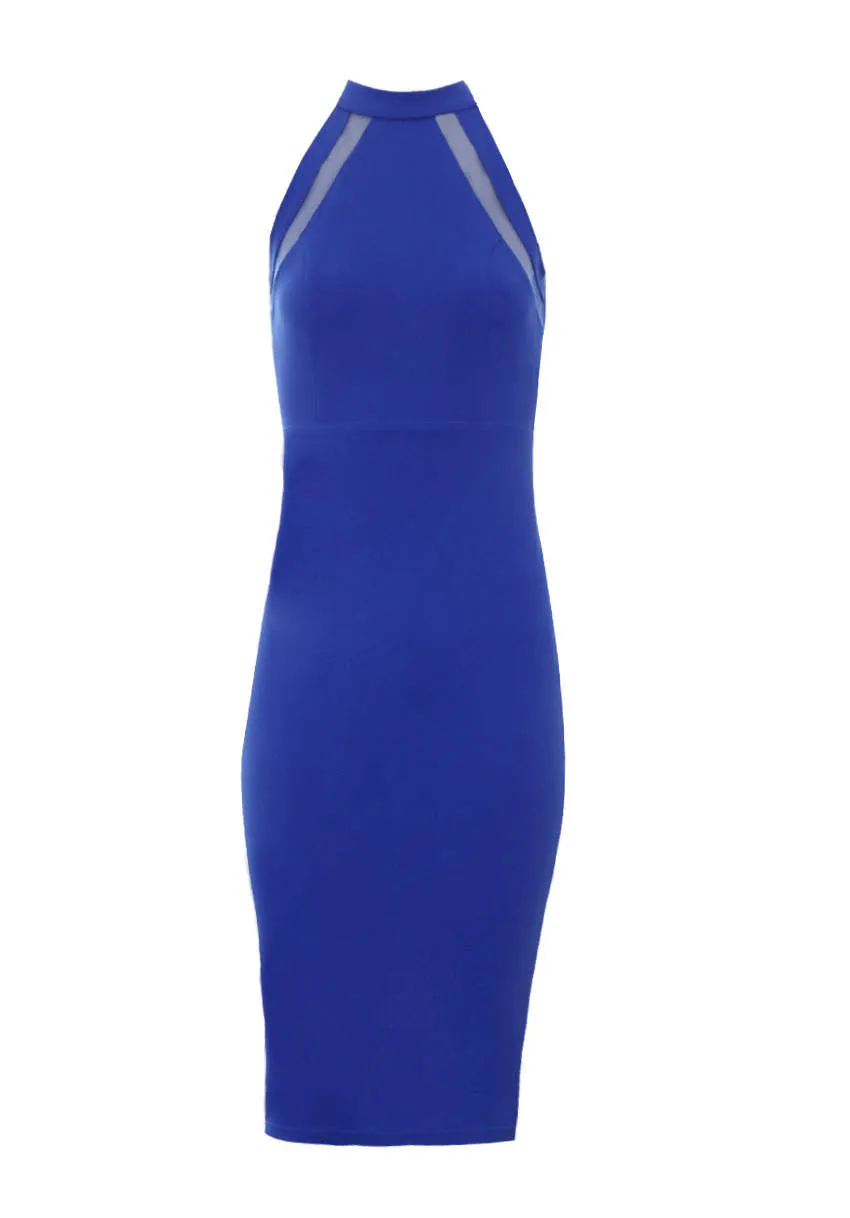 Blue Mesh Detail Bodycon Dress sold by AX Paris product image thumbnail 4