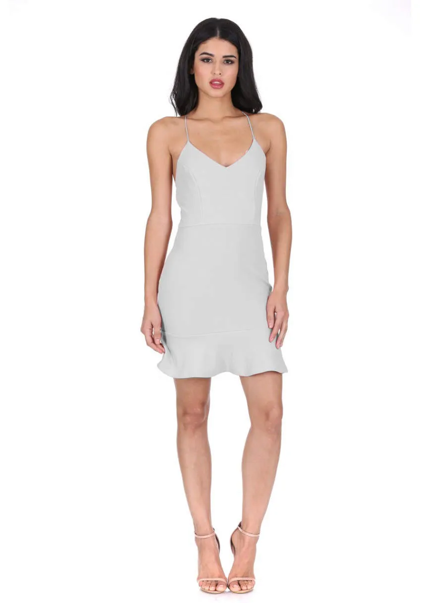 Silver Frill Hem Mini Dress sold by AX Paris product image thumbnail 2