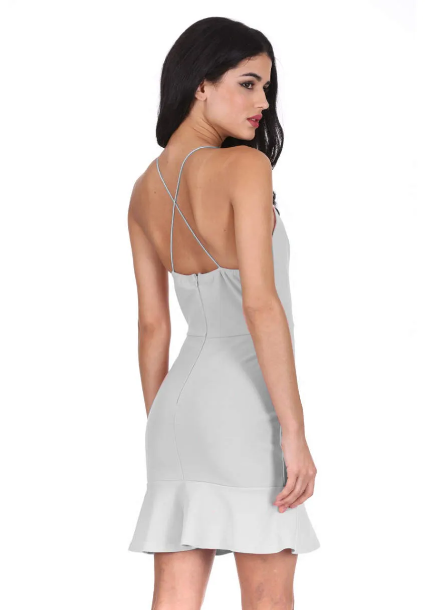 Silver Frill Hem Mini Dress sold by AX Paris product image thumbnail 3