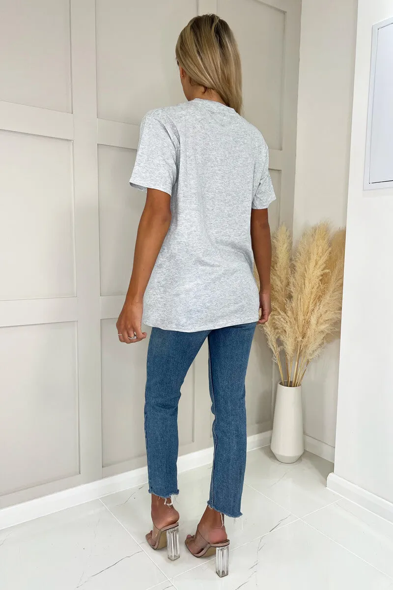 Grey Obsessed Slogan T-Shirt sold by AX Paris product image thumbnail 4