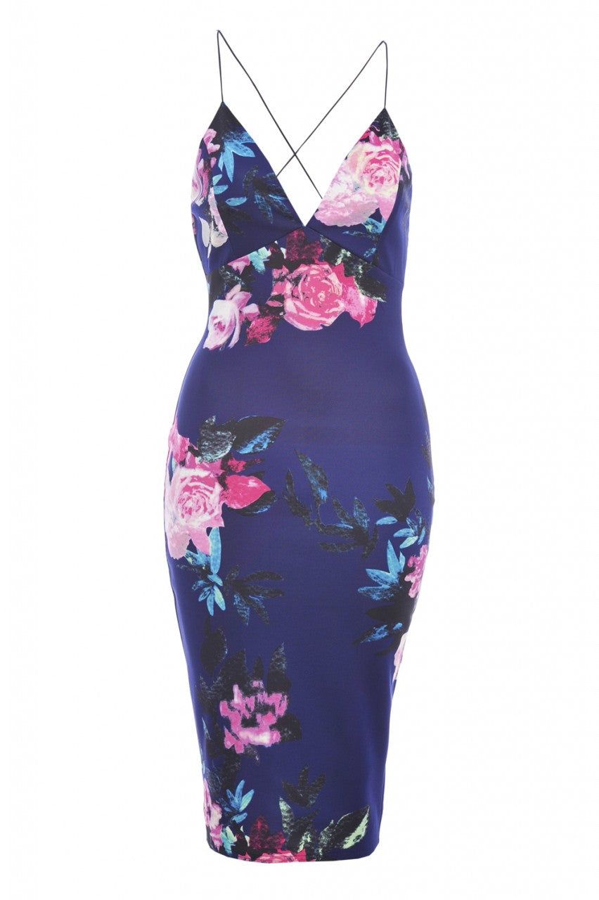 Deep V Front Floral Midi Dress sold by AX Paris product image thumbnail 5