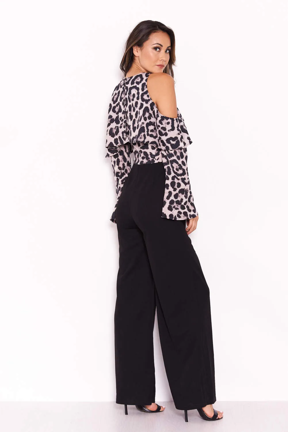Leopard Print Cold Shoulder Jumpsuit With Ruffle Detail sold by AX Paris product image thumbnail 3