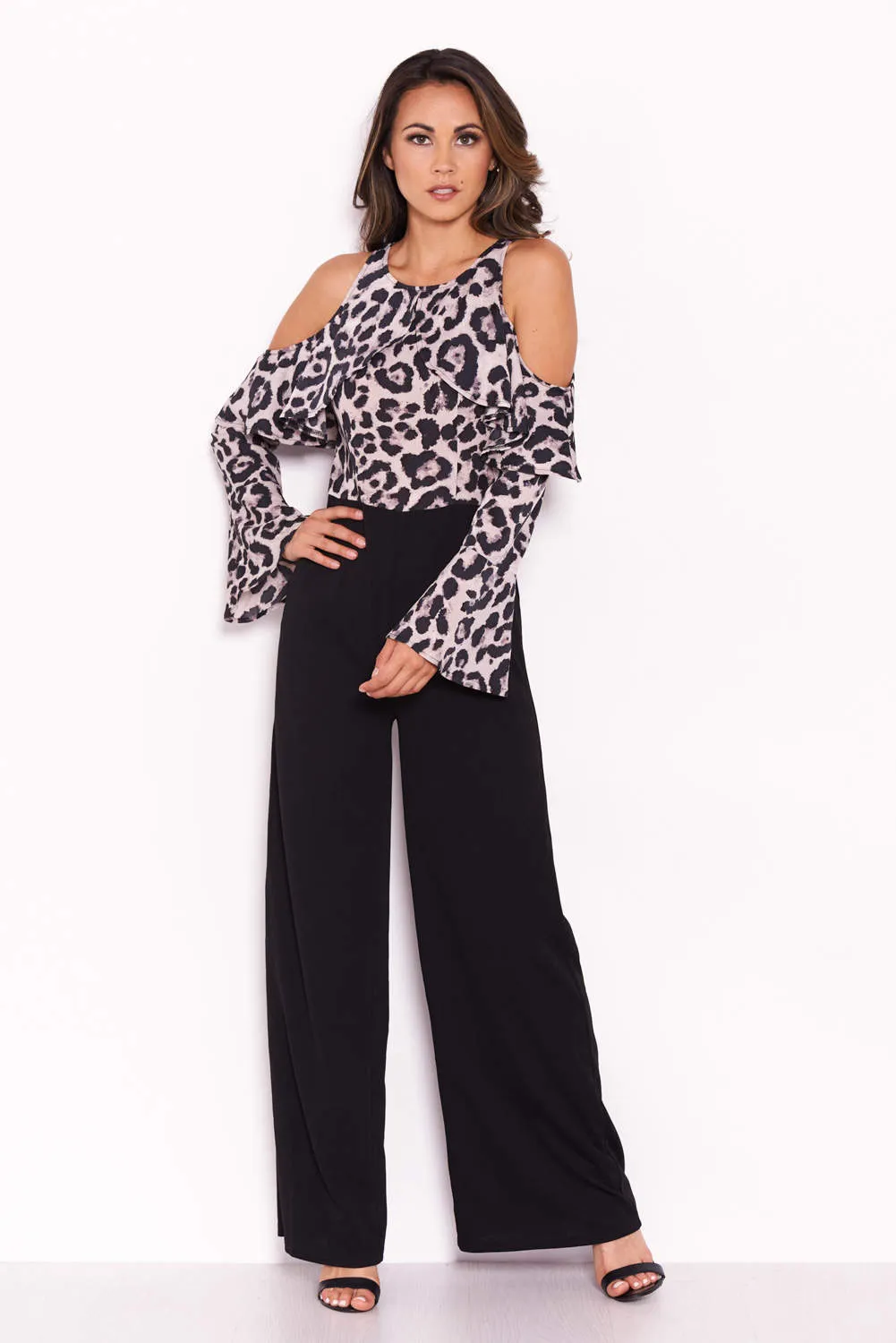 Leopard Print Cold Shoulder Jumpsuit With Ruffle Detail sold by AX Paris product image thumbnail 5