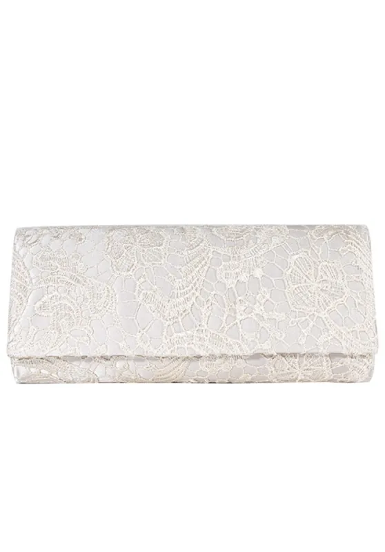 Champagne Crochet Detail Clutch Bag sold by AX Paris