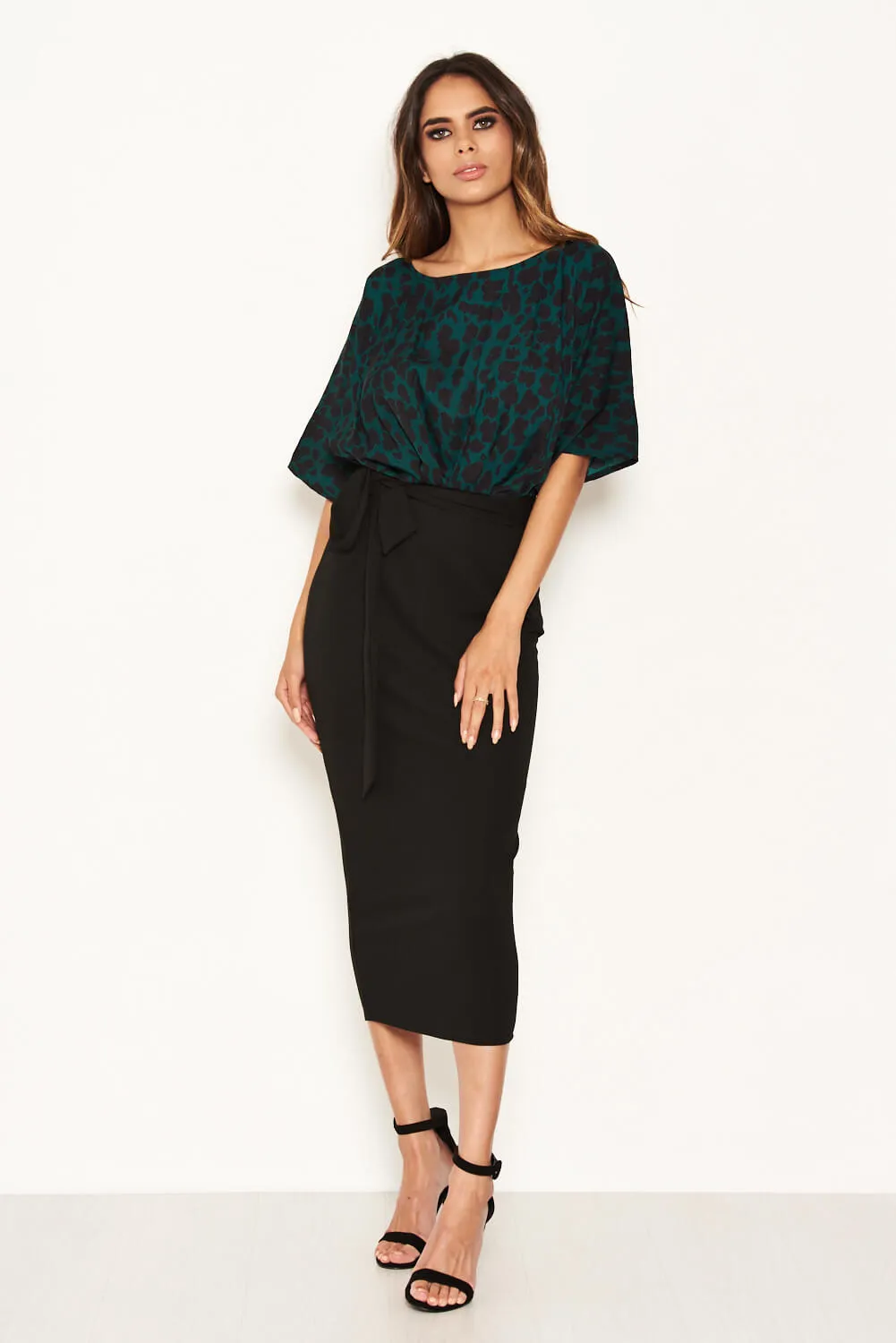 Green Animal Print 2 In 1 Midi Dress sold by AX Paris product image thumbnail 4