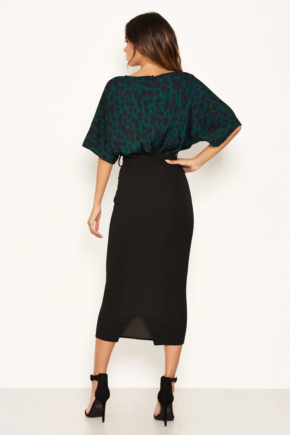 Green Animal Print 2 In 1 Midi Dress sold by AX Paris product image thumbnail 5