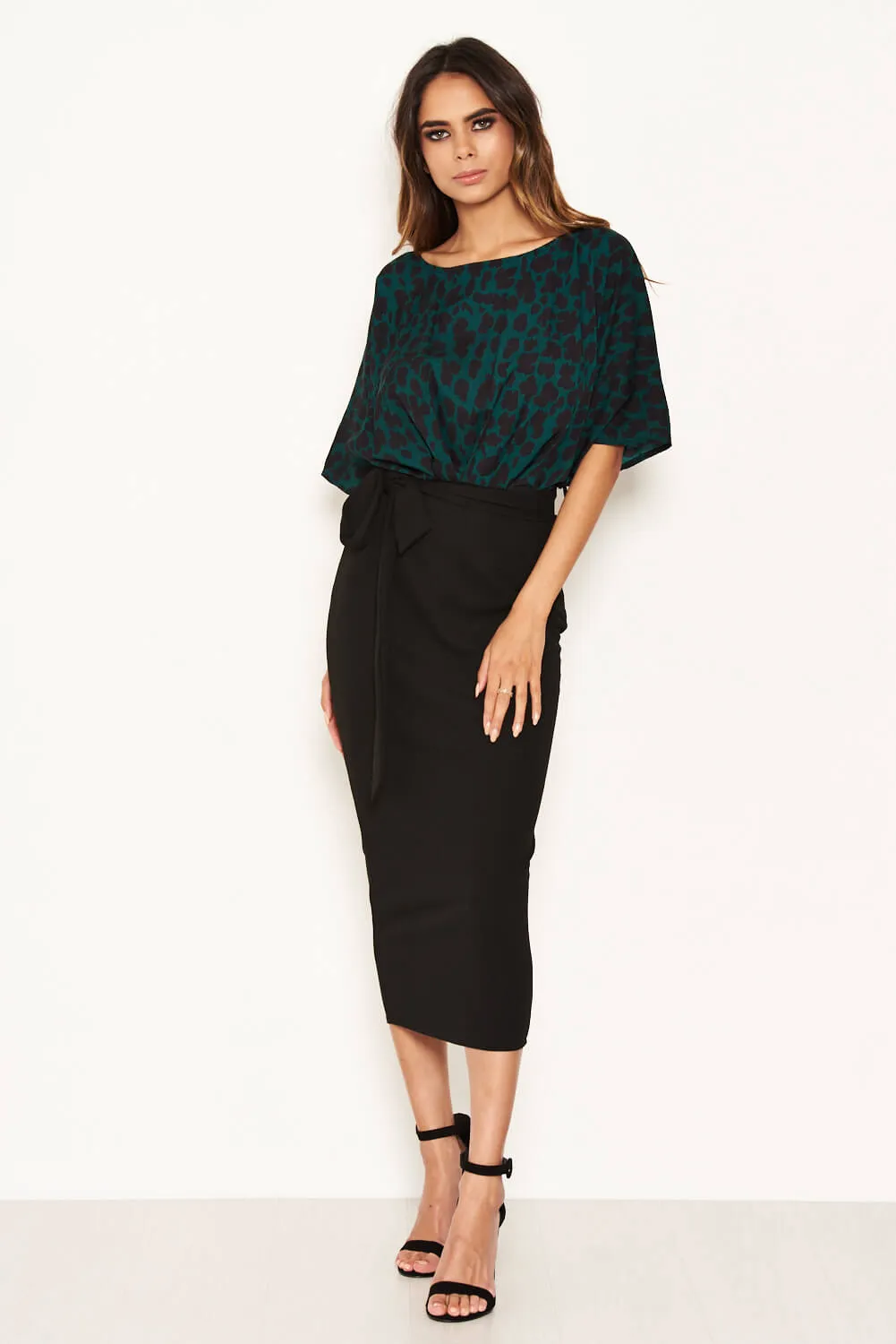 Green Animal Print 2 In 1 Midi Dress sold by AX Paris product image thumbnail 2