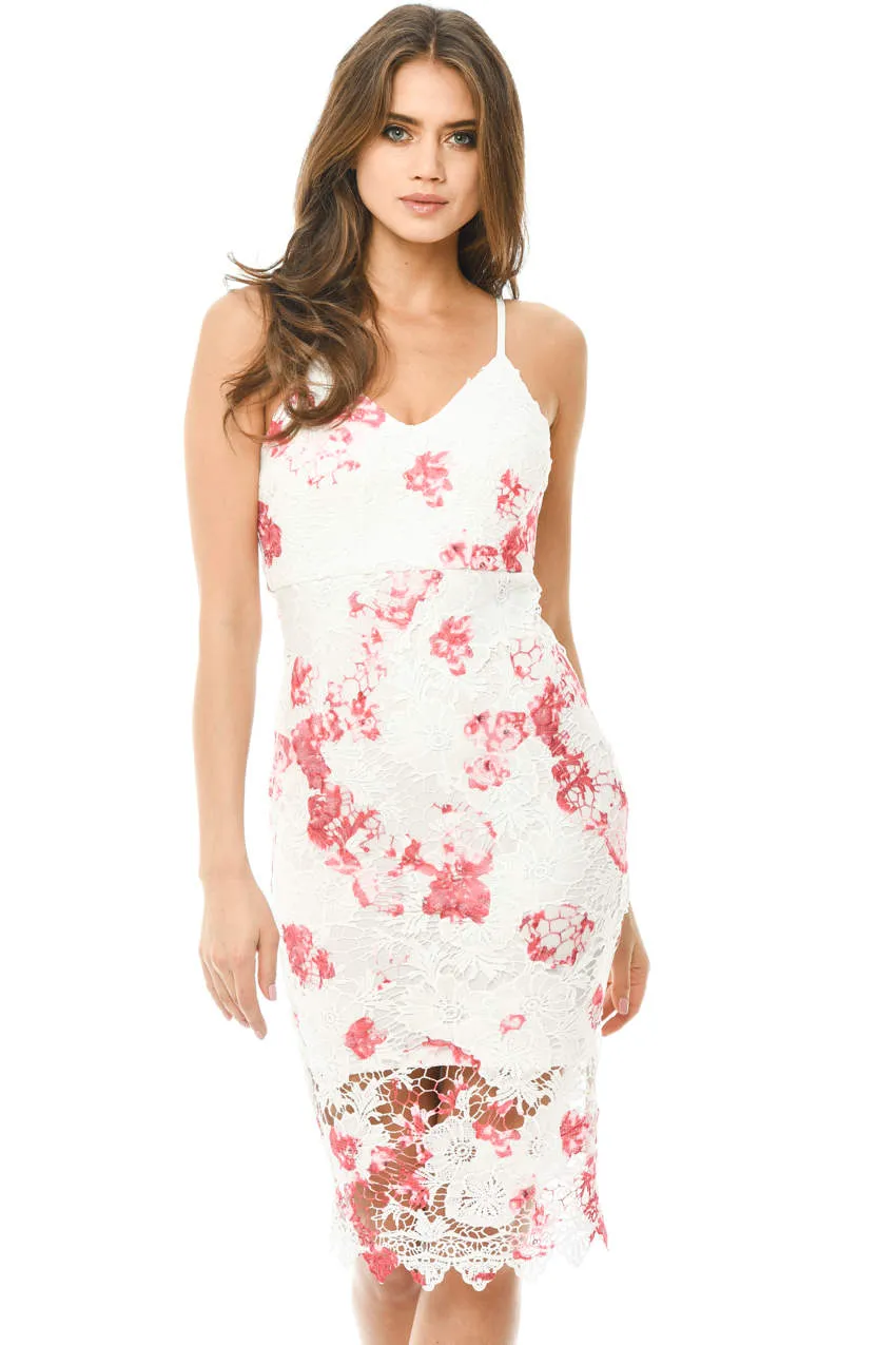 Floral Printed Crochet Midi Dress sold by AX Paris