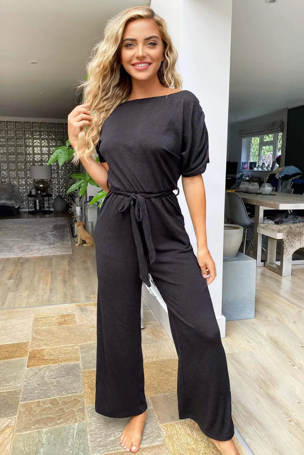 Black Knitted Jumpsuit sold by AX Paris