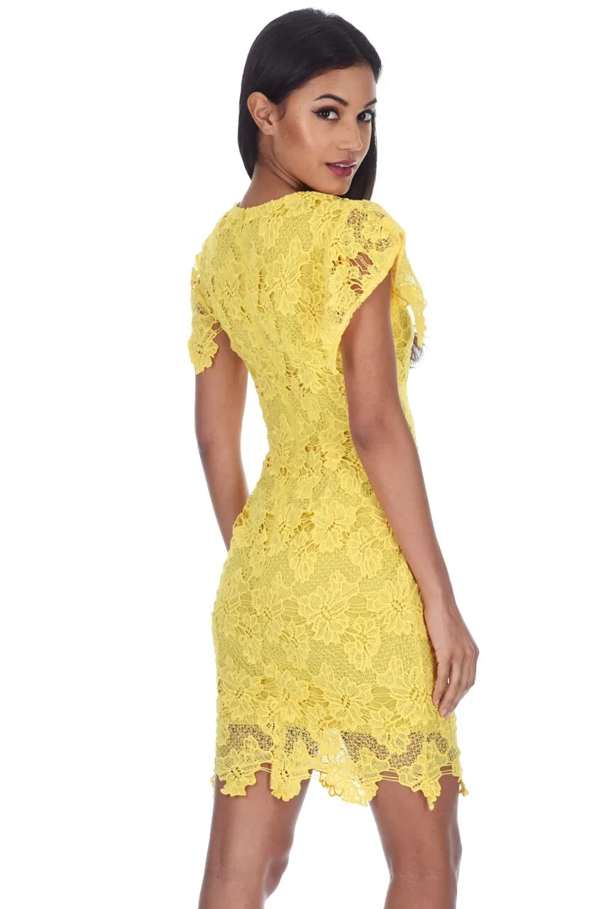 Yellow Crochet Midi Dress sold by AX Paris product image thumbnail 3