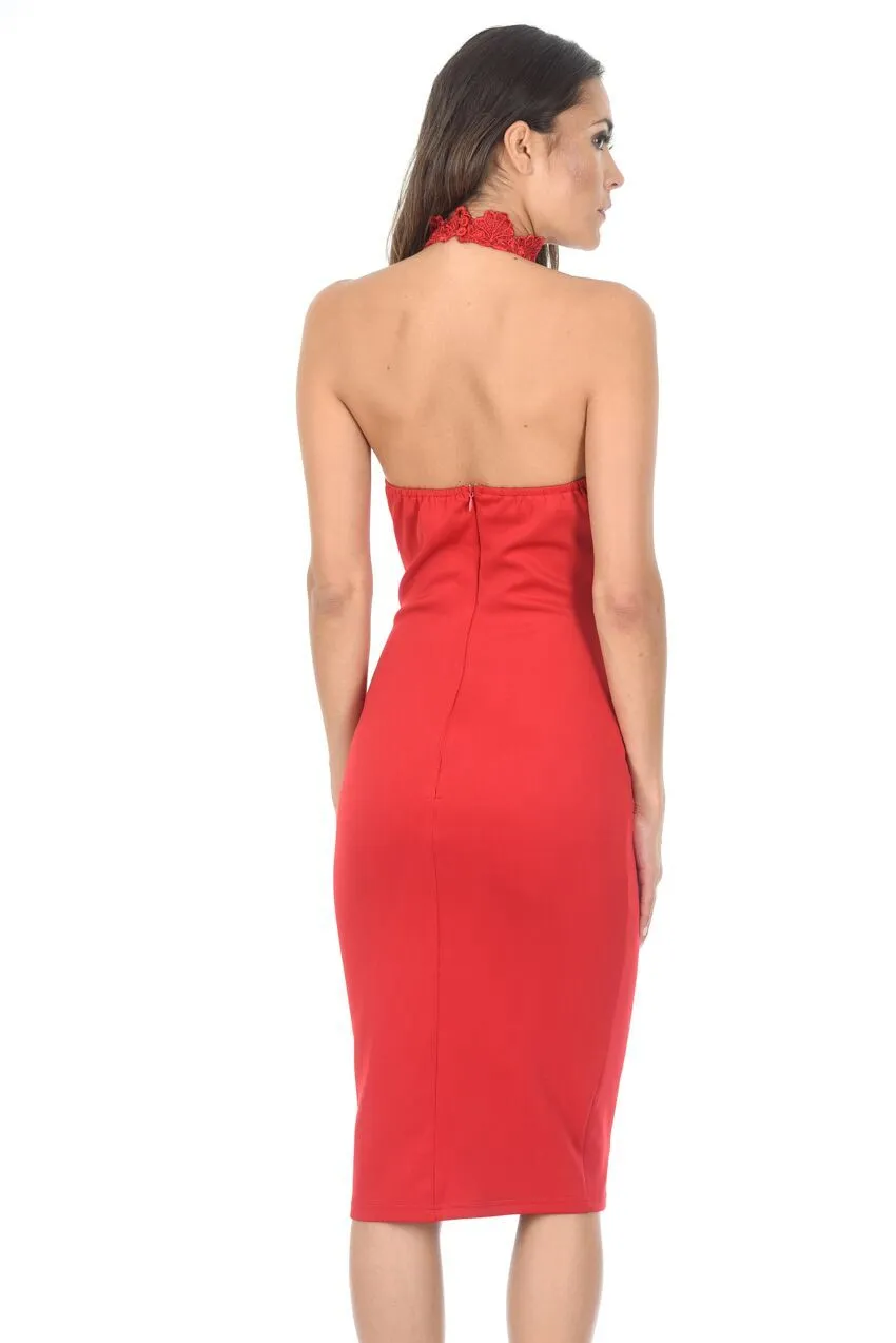 Red Choker Midi Dress sold by AX Paris product image thumbnail 3