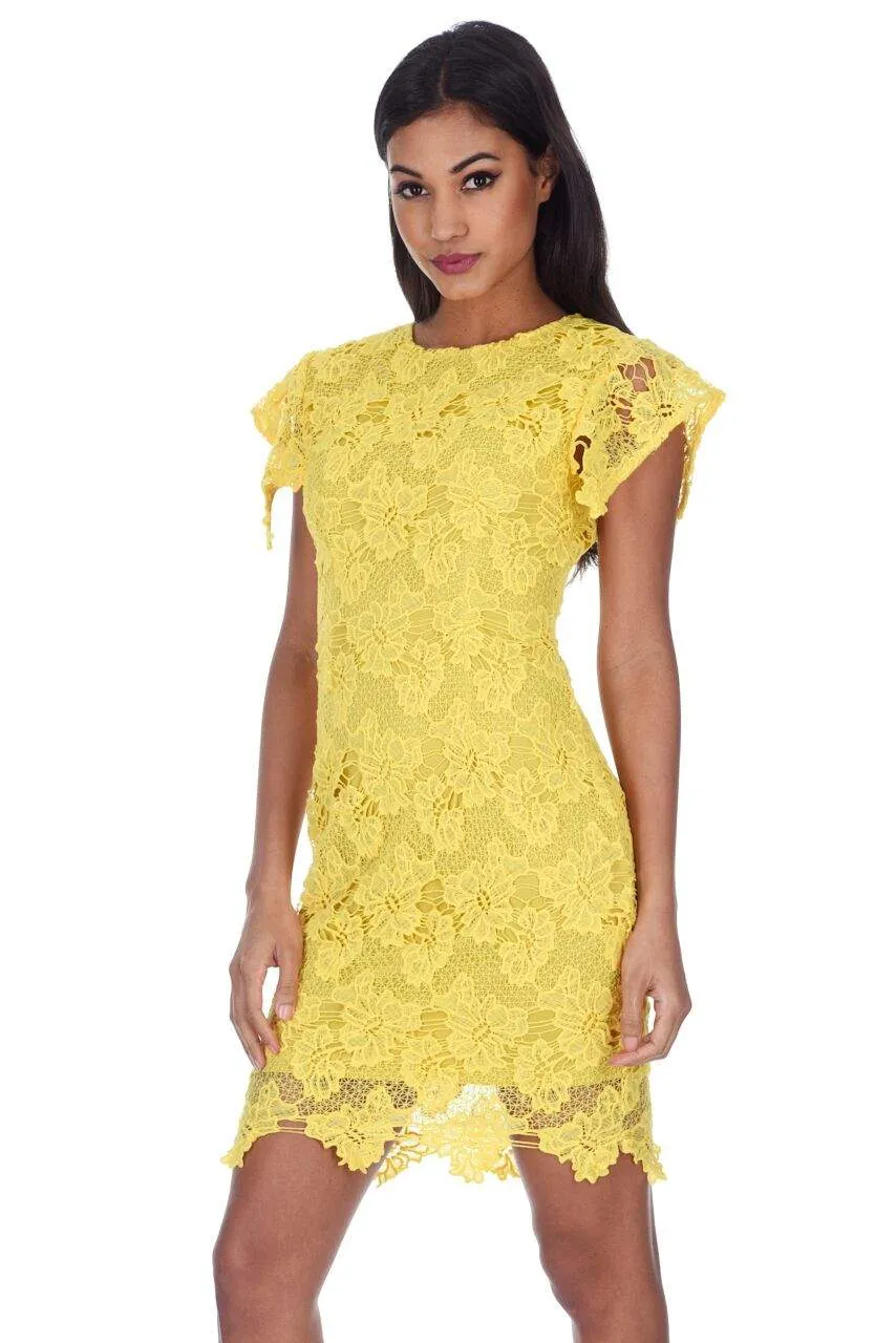 Yellow Crochet Midi Dress sold by AX Paris product image thumbnail 4