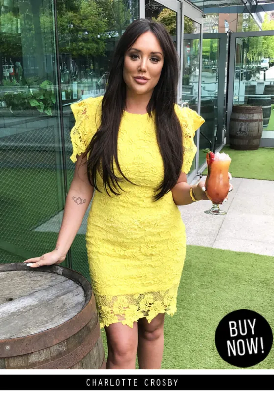 Yellow Crochet Midi Dress sold by AX Paris