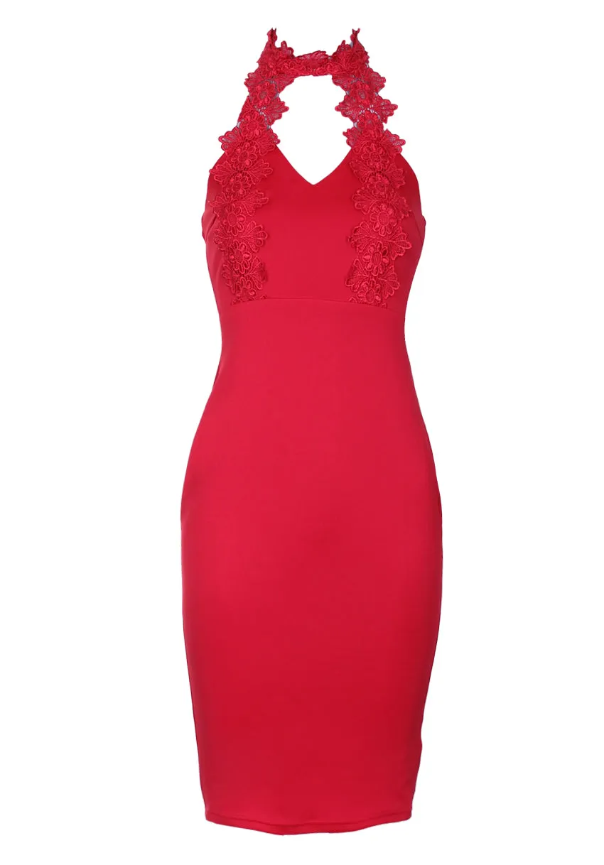 Red Choker Midi Dress sold by AX Paris product image thumbnail 4