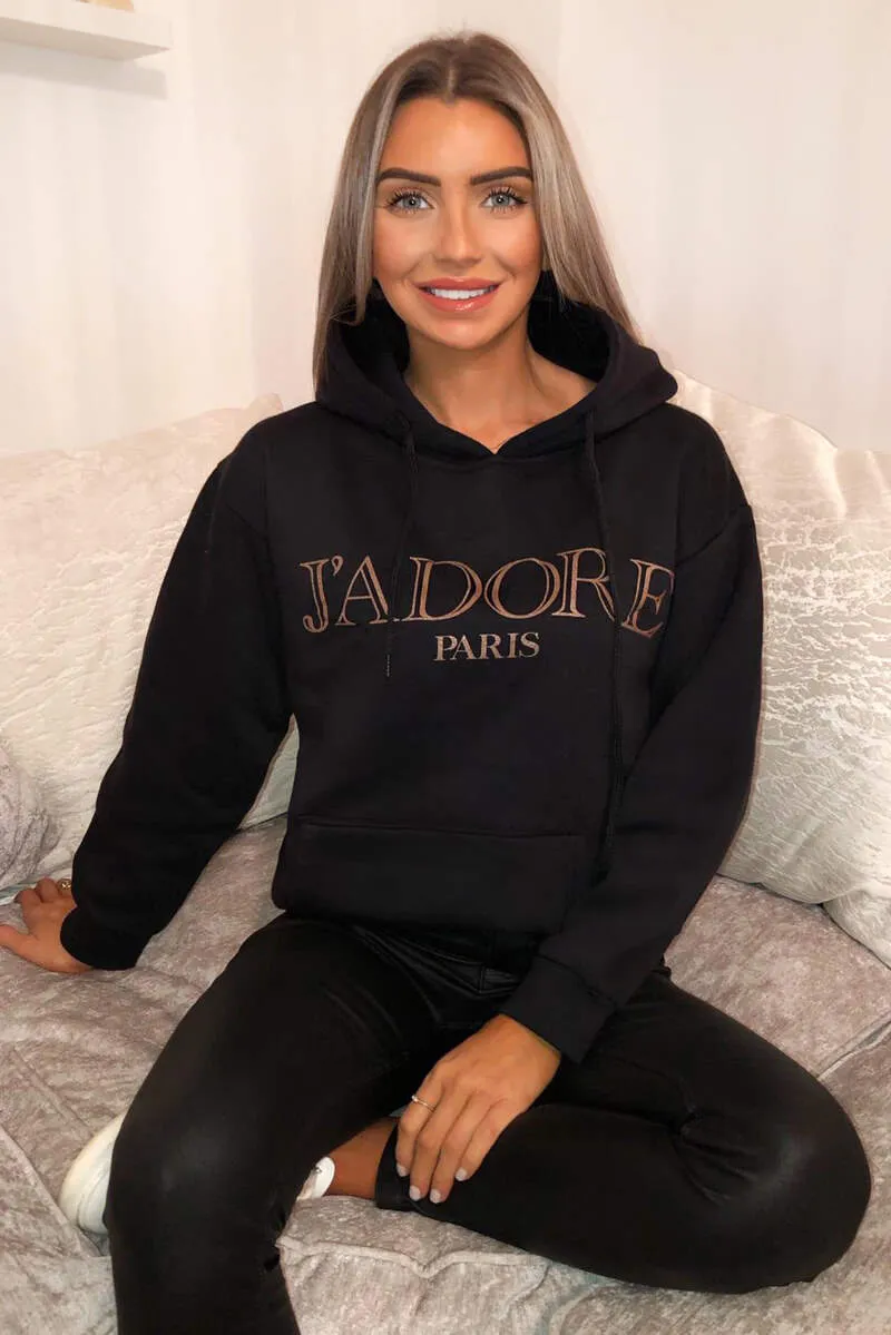 Black Jadore Oversized Hoodie sold by AX Paris