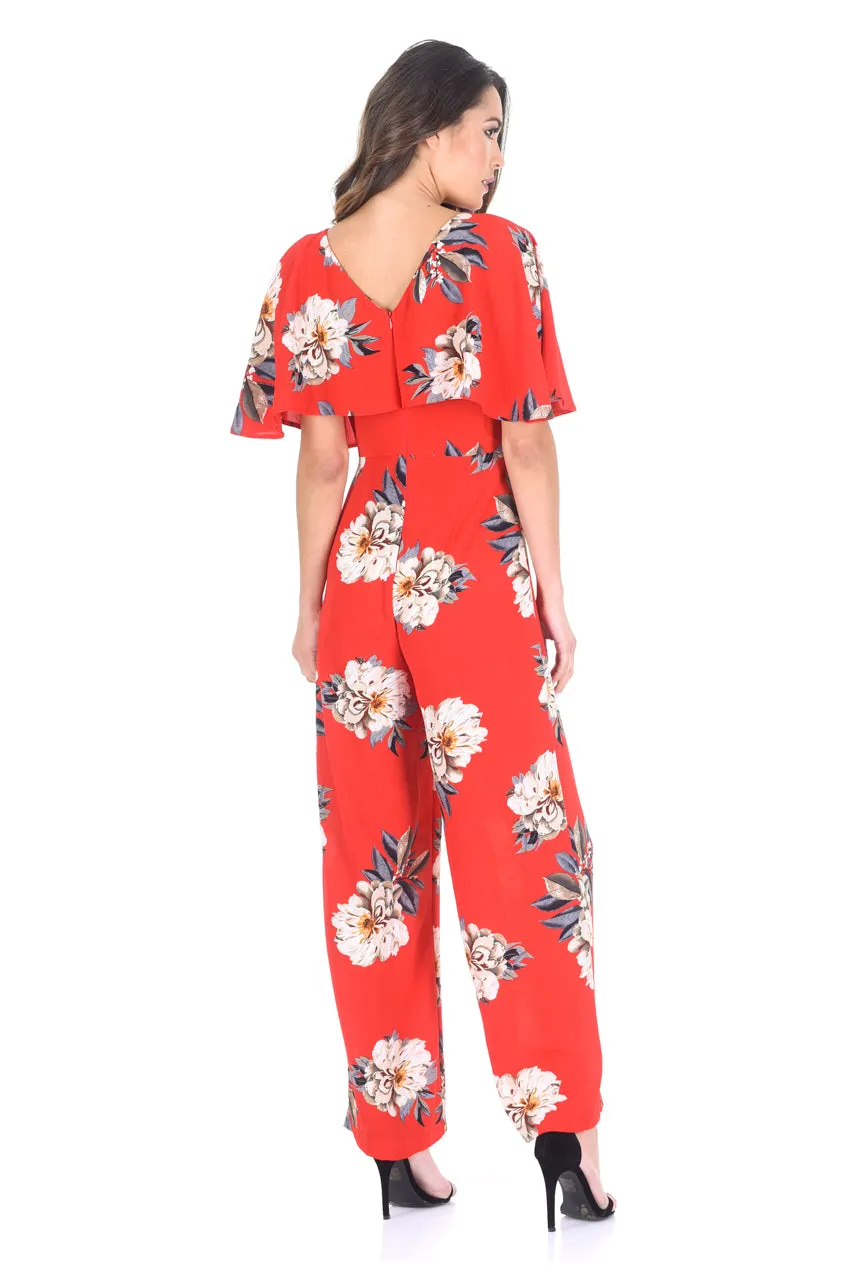 Red Floral Print Jumpsuit sold by AX Paris product image thumbnail 3