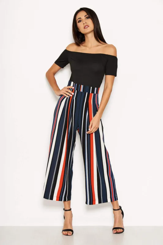 Multi Coloured Off The Shoulder Jumpsuit sold by AX Paris