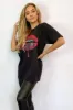 Black Red Lips T-Shirt sold by AX Paris