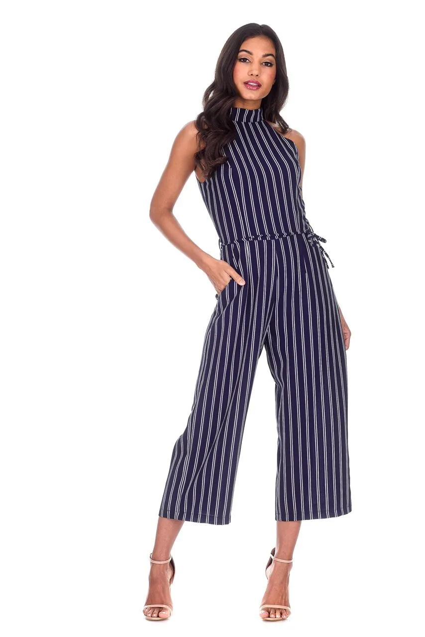 Navy Striped Culotte Jumpsuit sold by AX Paris product image thumbnail 2