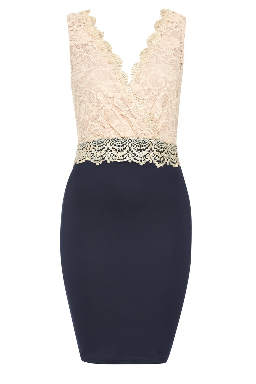 Lace Wrap Front Bodycon Dress sold by AX Paris product image thumbnail 4