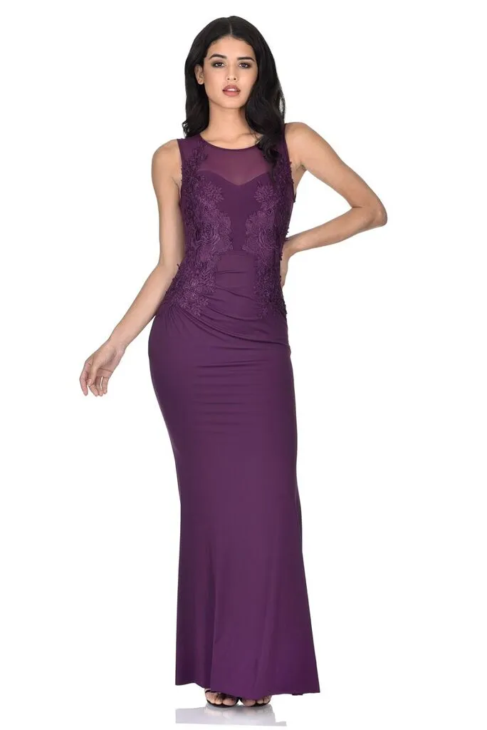 Plum Slinky Maxi Dress sold by AX Paris