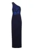 Navy Sequin Maxi Dress With Thigh High Split sold by AX Paris