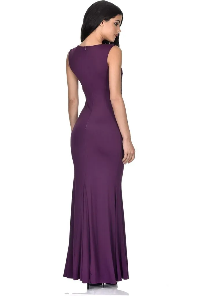 Plum Slinky Maxi Dress sold by AX Paris product image thumbnail 3