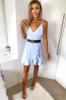 Blue Strappy Frill Hem Mini Dress sold by AX Paris