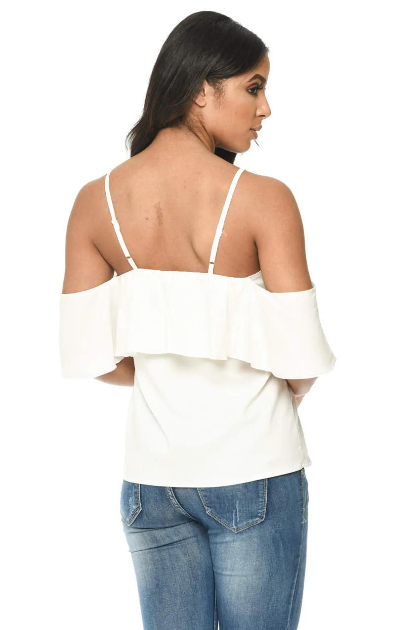 Cream Cami With Frill Detail sold by AX Paris product image thumbnail 3