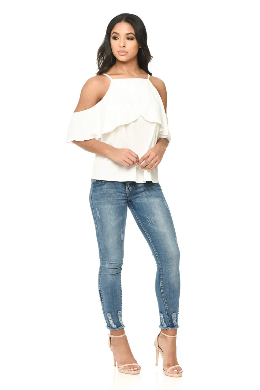 Cream Cami With Frill Detail sold by AX Paris product image thumbnail 2