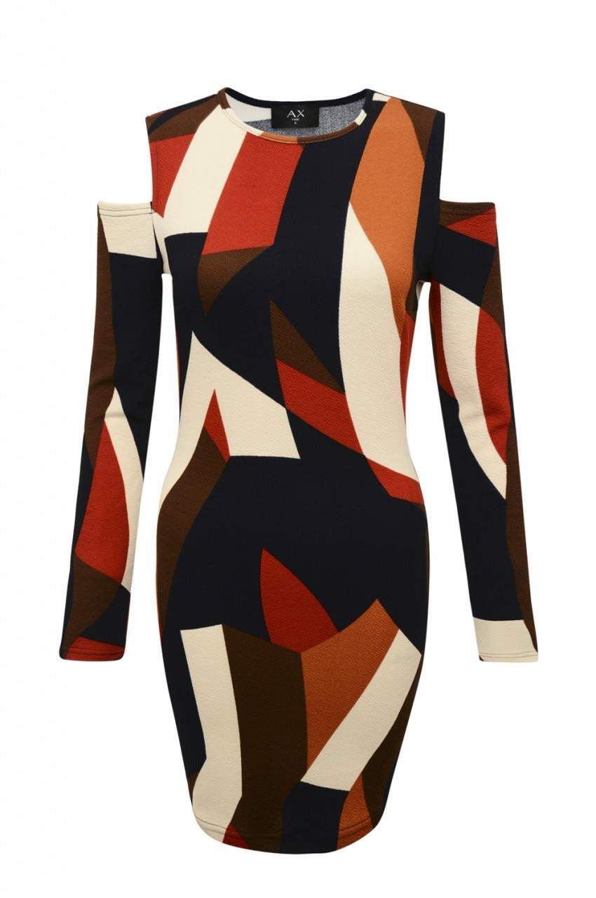 Multi-colour Printed Mini Dress with Cold Shoulder Detail sold by AX Paris product image thumbnail 5