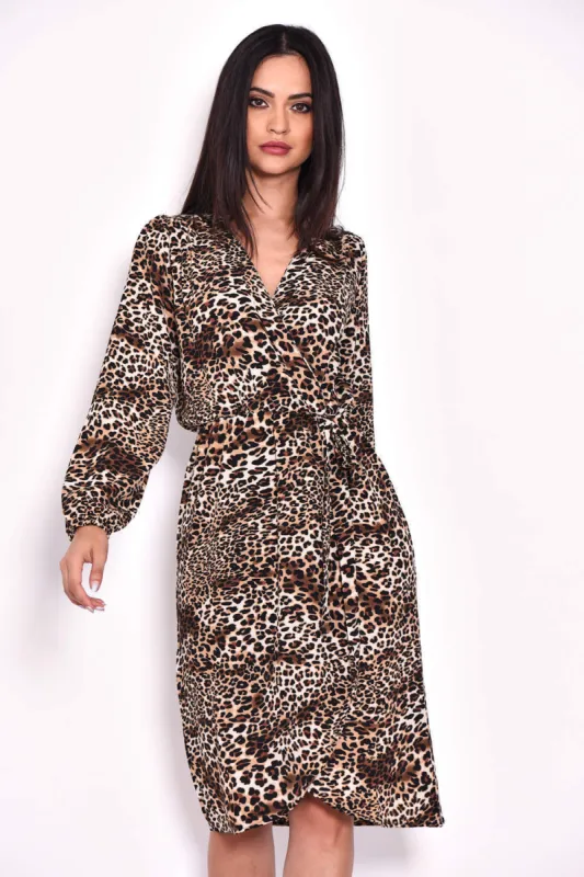 Animal Print Wrap Dress sold by AX Paris