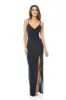 Slinky Navy Maxi Dress with Wrap Front V Neck sold by AX Paris