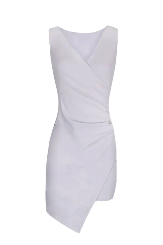 Silver V-Neck Wrap Skirt Dress sold by AX Paris product image thumbnail 4