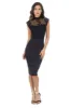Black High Neck Lace Detail Midi Dress sold by AX Paris