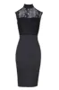 Black High Neck Lace Detail Midi Dress sold by AX Paris
