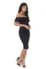 Black Ruffled Off The Shoulder Lace Midi Dress sold by AX Paris