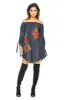 Off The Shoulder Denim Embroidered Dress sold by AX Paris
