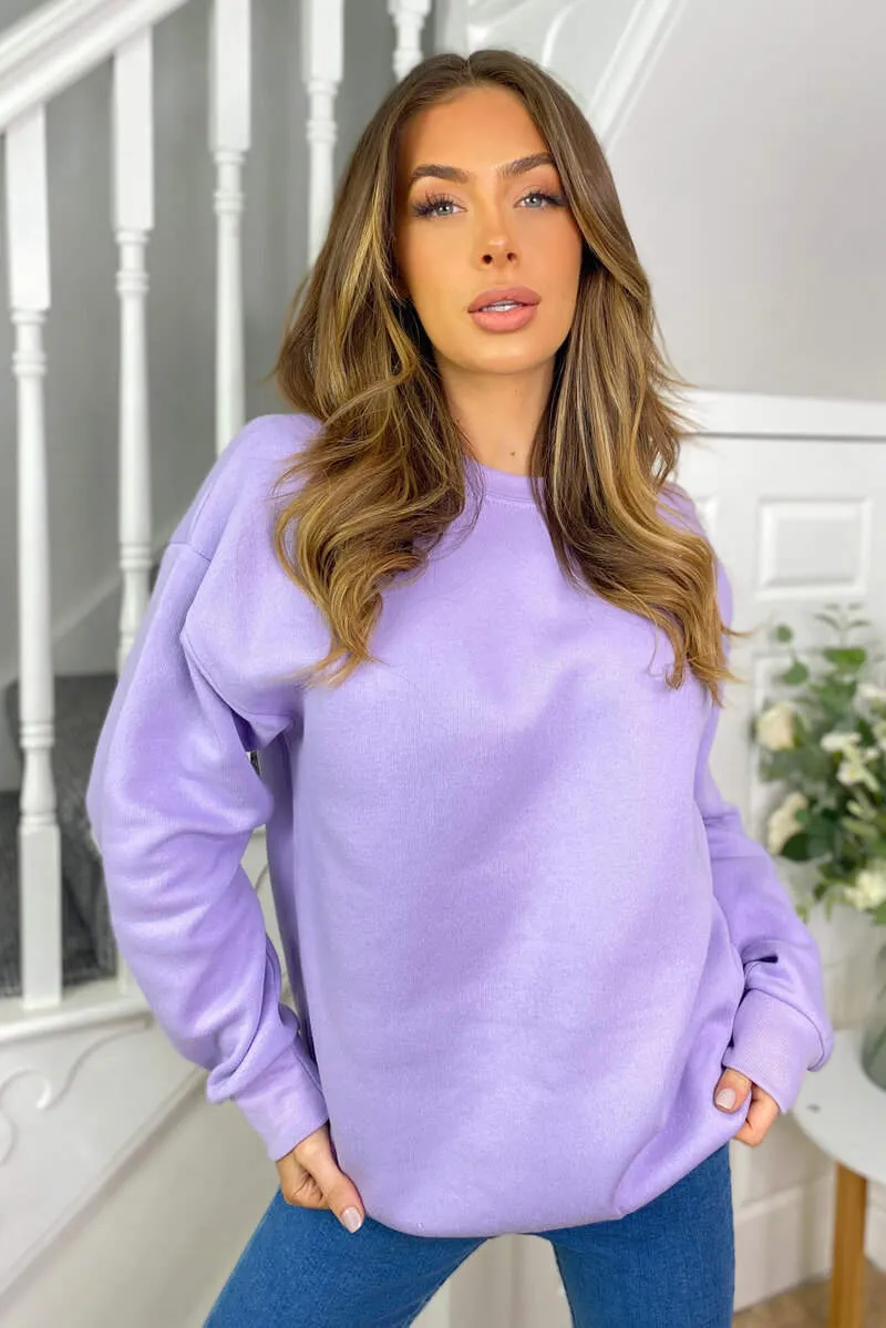 Lilac Oversized Sweatshirt sold by AX Paris product image thumbnail 3