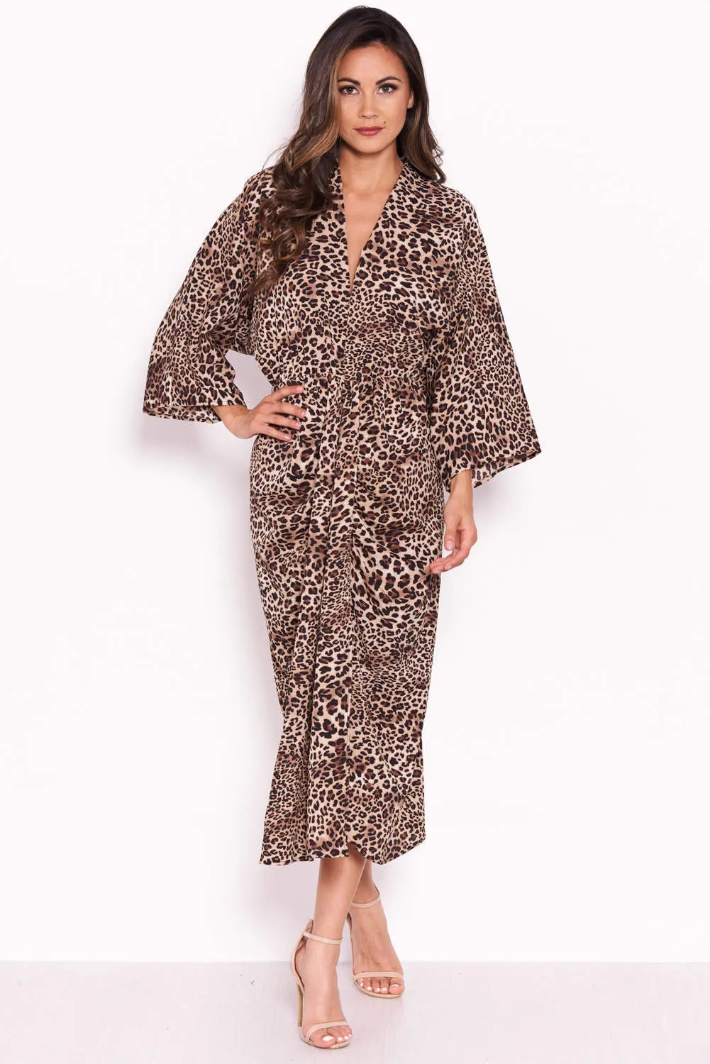 Leopard Print Elasticated Waist Midi Wrap Dress sold by AX Paris product image thumbnail 5