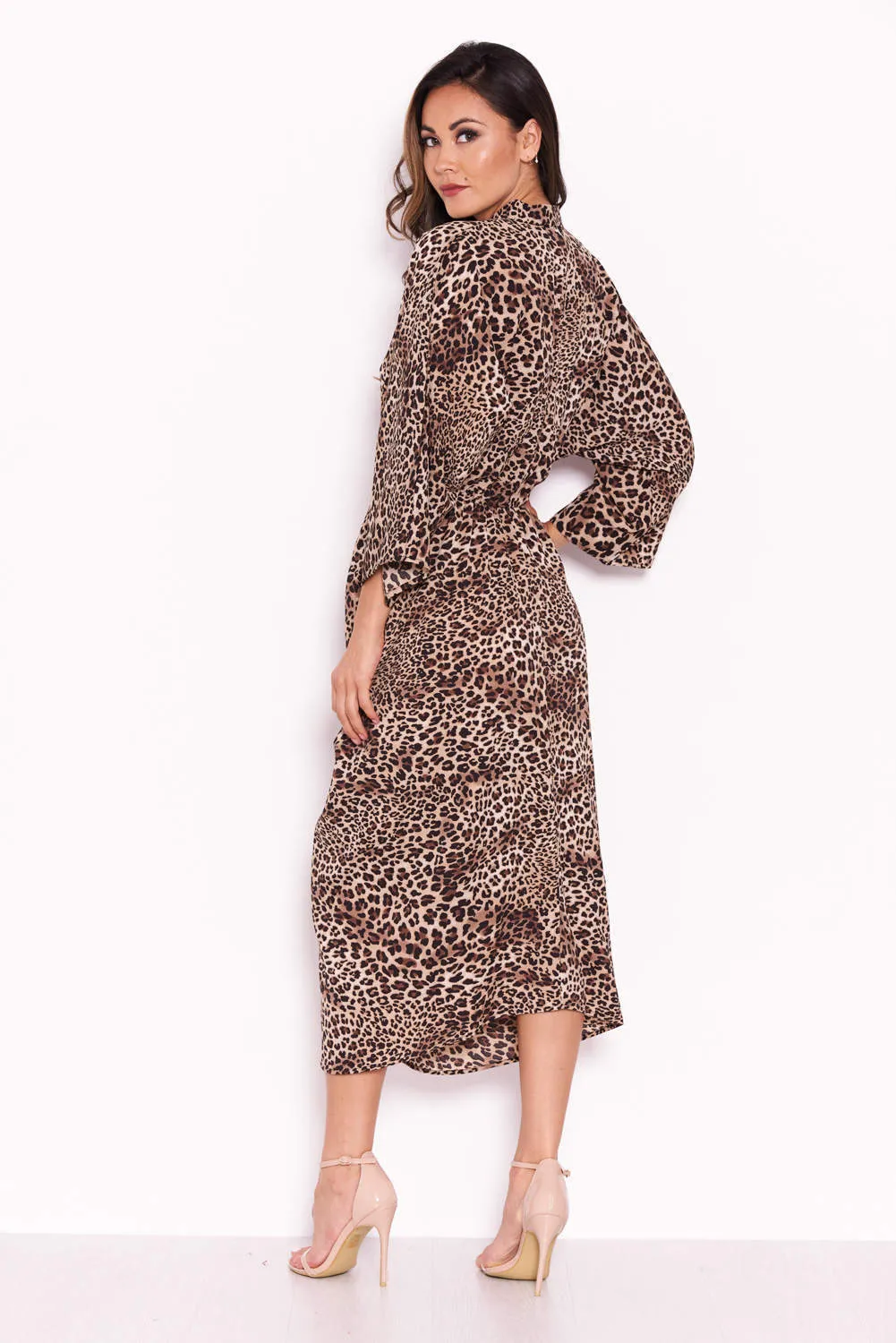 Leopard Print Elasticated Waist Midi Wrap Dress sold by AX Paris product image thumbnail 3