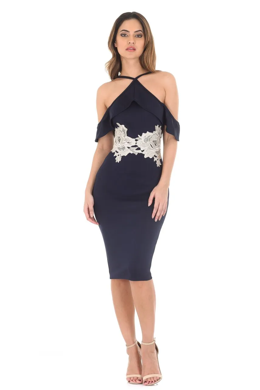 Navy Strappy Midi Bodycon Dress sold by AX Paris product image thumbnail 2