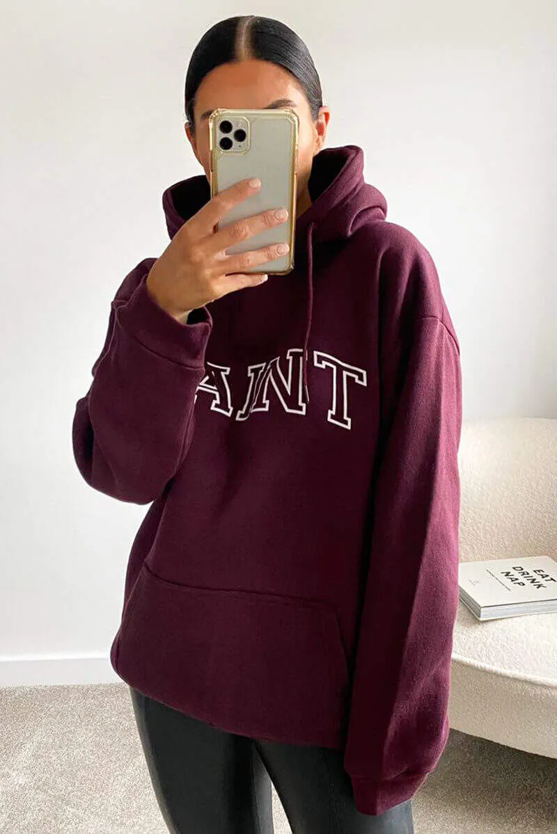 Wine Saint Oversized Hoodie sold by AX Paris product image thumbnail 4