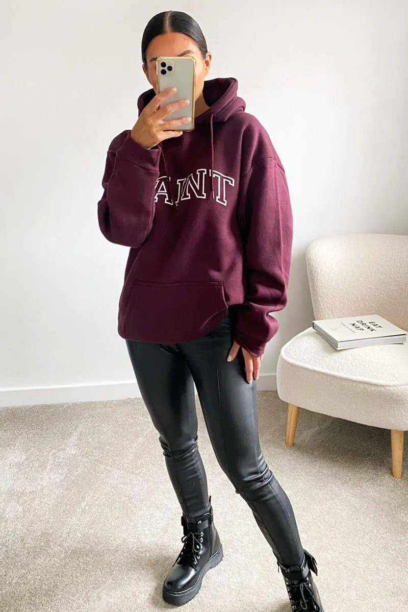 Wine Saint Oversized Hoodie sold by AX Paris product image thumbnail 5