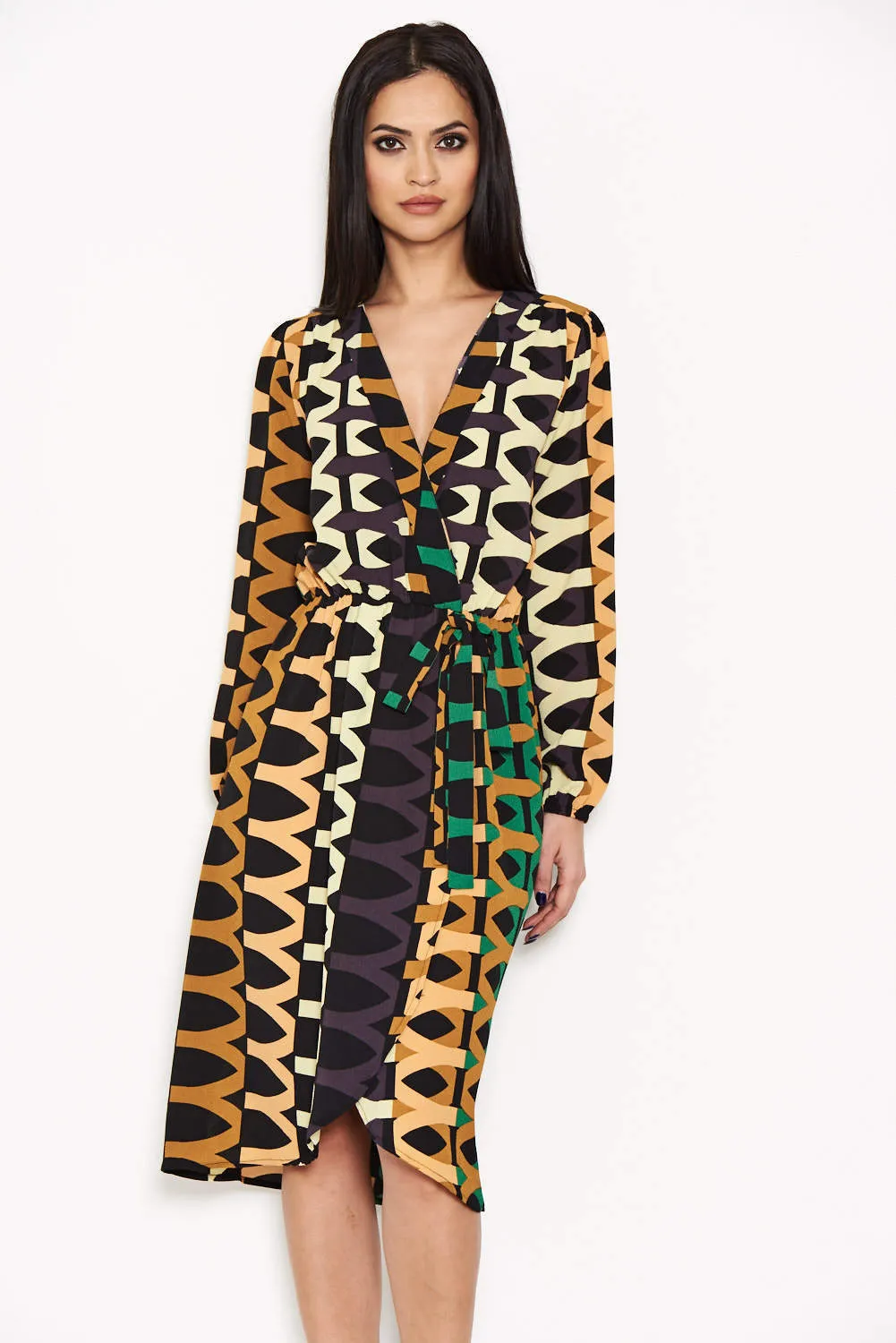 Aztec Print Wrap-Style Dress sold by AX Paris product image thumbnail 4