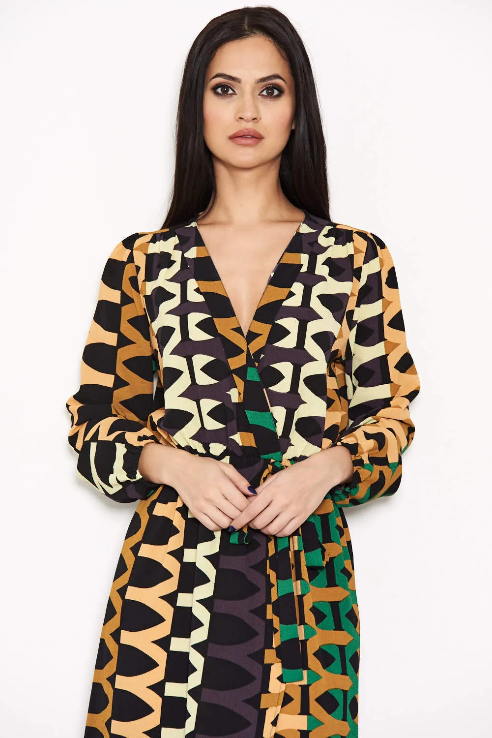 Aztec Print Wrap-Style Dress sold by AX Paris product image thumbnail 5