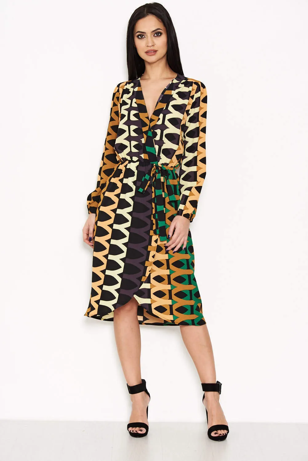 Aztec Print Wrap-Style Dress sold by AX Paris product image thumbnail 2