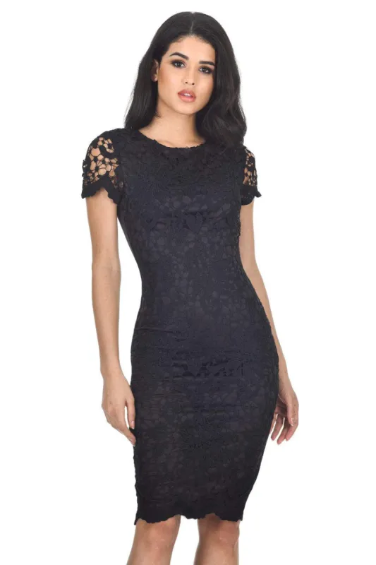 Black Crochet Midi Dress sold by AX Paris