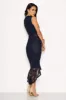 Navy Fishtail Hem Lace Midi Dress sold by AX Paris